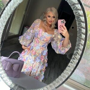 AW Bridal Floral Tea Length Dress